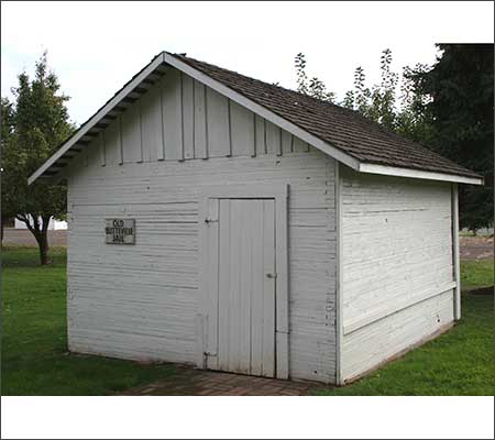 Butteville Jail, now at Newell Pioneer Village